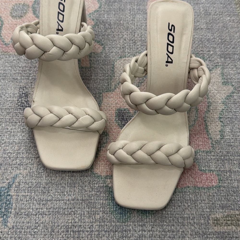 Soda Women's Braided Strap Sandals - White